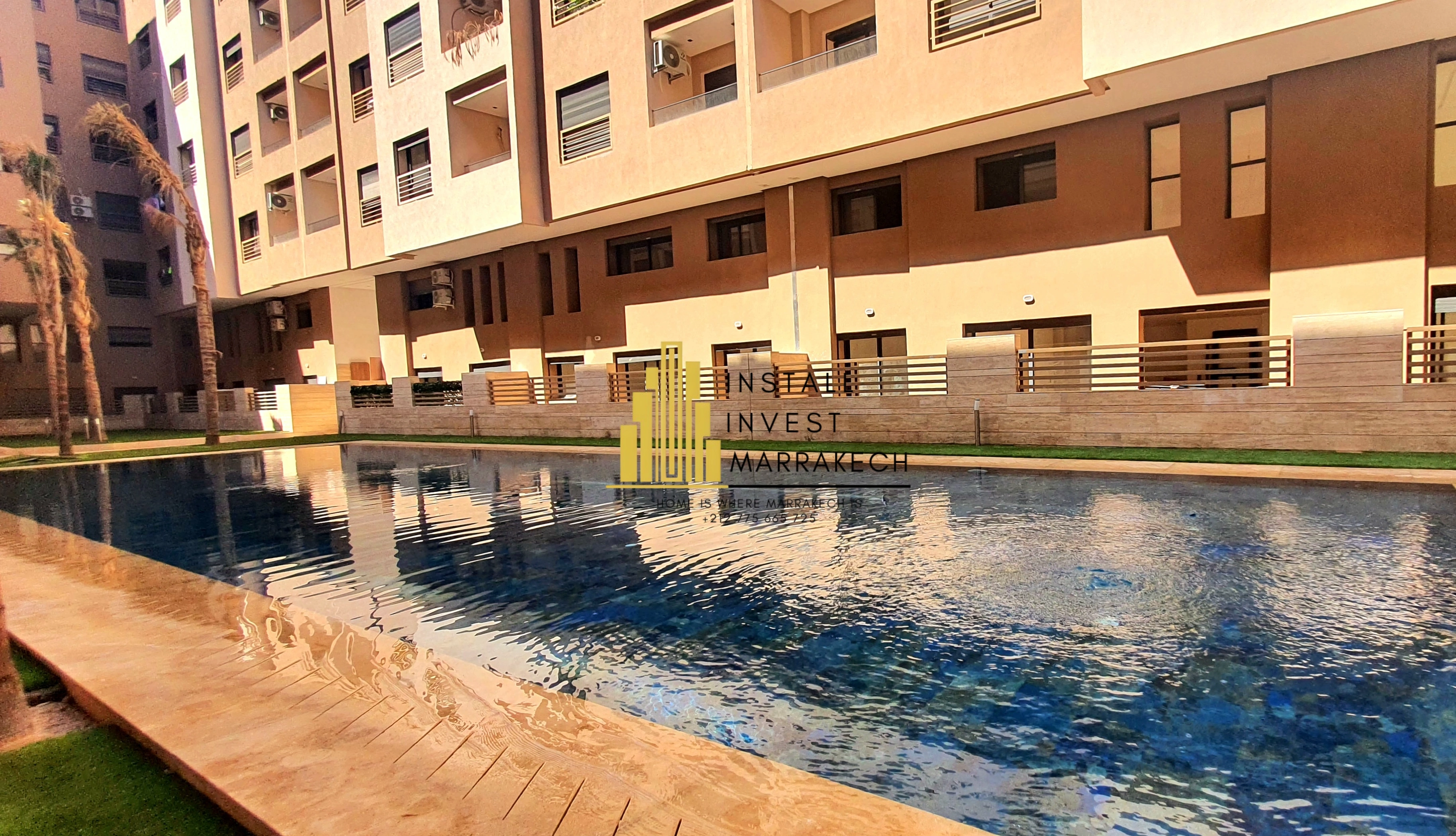 Le Zen Hivernage. Vente 3 chambres dans résidence avec grande piscine – 198 500€